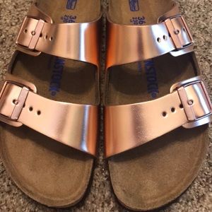 Rose Gold Arizona Birkenstock in size 36 (US 6)